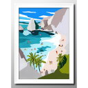 夏の風景 海 海水浴 ハワイ A3 サイズ ポスター アート おしゃれ 絵画 インテリア 北欧 イラスト マット紙 艶消し アートパネル 額 フレーム デザイン 壁掛け ギフト 新築祝い ディスプレイ 速達 送料無料|詳細画像