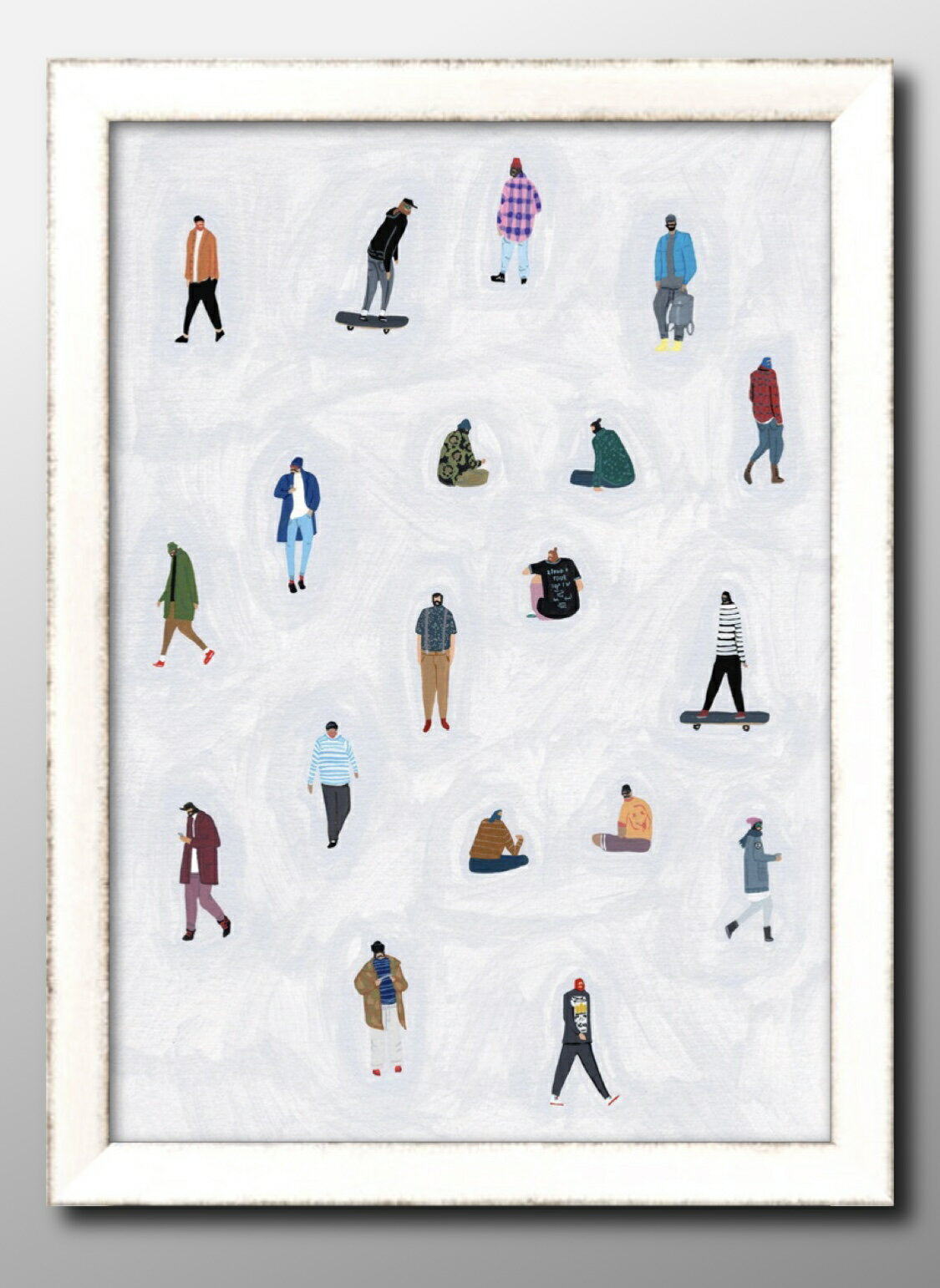 様々なスタイル 人々 ファッション A3 サイズ ポスター アート おしゃれ 絵画 インテリア 北欧 イラスト マット紙 艶消し アートパネル 額 フレーム デ...