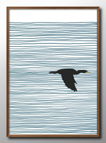 渡り鳥 バード A3 サイズ ポスター アート おしゃれ 絵画 インテリア 北欧 イラスト マット紙 艶消し アートパネル 額 フレーム デザイン 壁掛け ギフ...