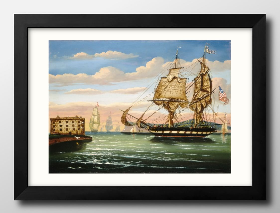 トーマス チェンバース ニューヨーク湾、夕日 A3 サイズ ポスター アート おしゃれ 絵画 インテリア 北欧 イラスト マット紙 艶消し アートパネル 額 フ...