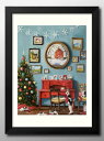 イギリス クリスマスツリー 犬 A3 サイズ ポスター アート おしゃれ 絵画 インテリア 北欧 イラスト マット紙 艶消し アートパネル 額 フレーム デザイ...