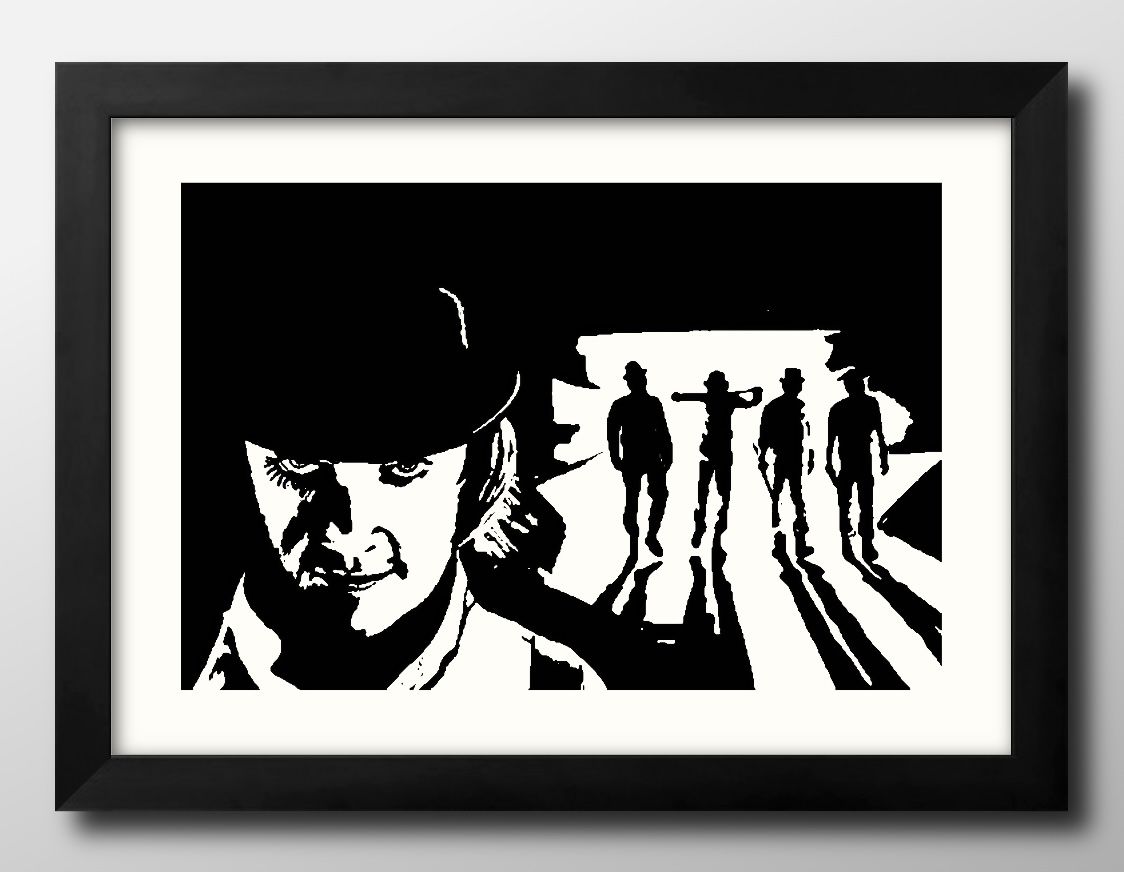 時計仕掛けのオレンジ 映画 A3 サイズ ポスター アート おしゃれ 絵画 インテリア 北欧 イラスト マット紙 艶消し アートパネル 額 フレーム デザイン ...