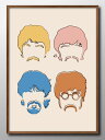 Beatles ビートルズ ロック イギリス A3 サイズ ポスター アート おしゃれ 絵画 インテリア 北欧 イラスト マット紙 艶消し アートパネル 額 フレーム デザイン 壁掛け ギフト 新築祝い ディスプレイ 速達 送料無料