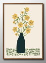 ボタニカル 花 フラワーベース 花瓶 A3 サイズ ポスター アート おしゃれ 絵画 インテリア 北欧 イラスト マット紙 艶消し アートパネル 額 フレーム デザイン 壁掛け ギフト 新築祝い ディスプレイ 速達 送料無料