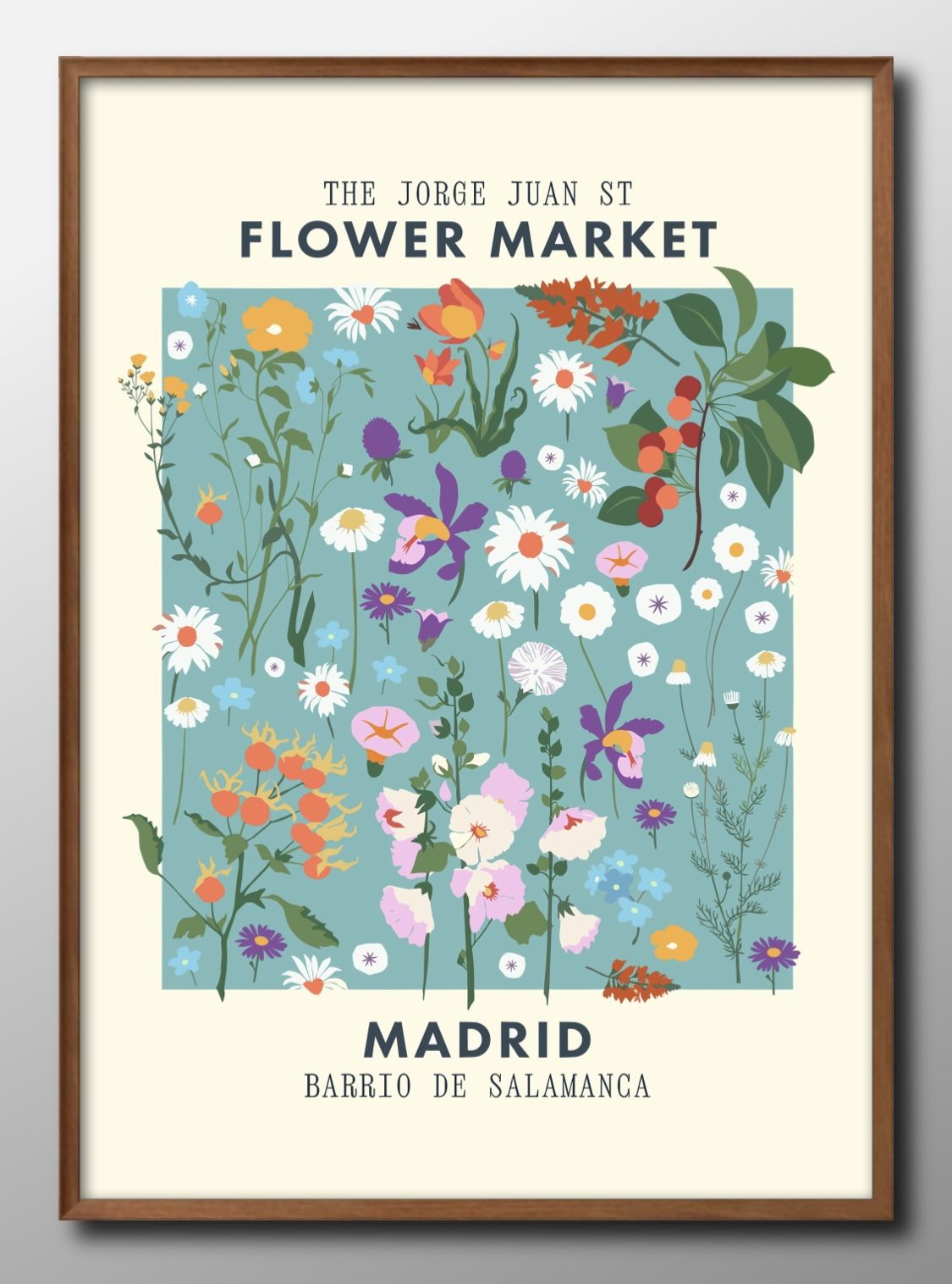 フラワーマーケット 花 ボタニカル 花 A3 サイズ ポスター アート おしゃれ 絵画 インテリア 北欧 イラスト マット紙 艶消し アートパネル 額 フレーム...