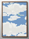 ボーイング 雲 空 飛行機 モダン A3 サイズ ポスター アート おしゃれ 絵画 インテリア 北欧 イラスト マット紙 艶消し アートパネル 額 フレーム デ...