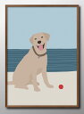 ラブラドールレトリーバー 犬 DOG A3 サイズ ポスター アート おしゃれ 絵画 インテリア 北欧 イラスト マット紙 艶消し アートパネル 額 フレーム ...