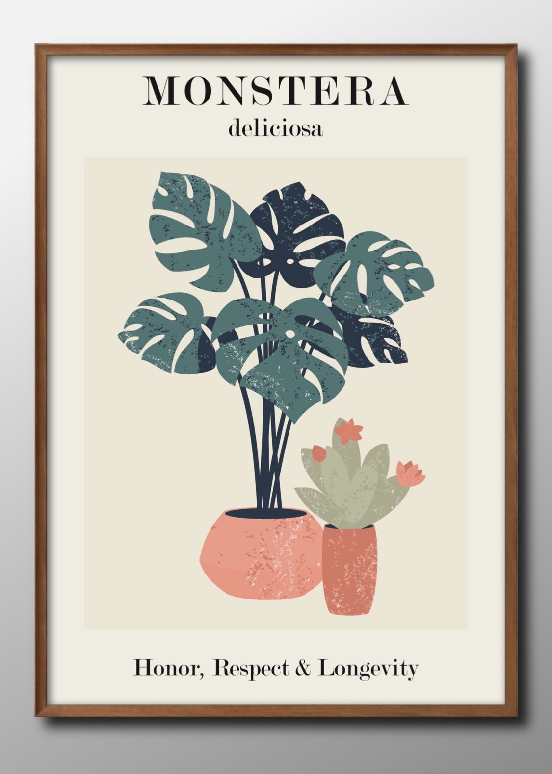 モンステラ ボタニカル A3 サイズ ポスター アート おしゃれ 絵画 インテリア 北欧 イラスト マット紙 艶消し アートパネル 額 フレーム デザイン 壁掛...