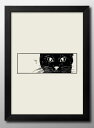 覗く猫 ネコ A3 サイズ ポスター アート おしゃれ 絵画 インテリア 北欧 イラスト マット紙 艶消し アートパネル 額 フレーム デザイン 壁掛け ギフト...
