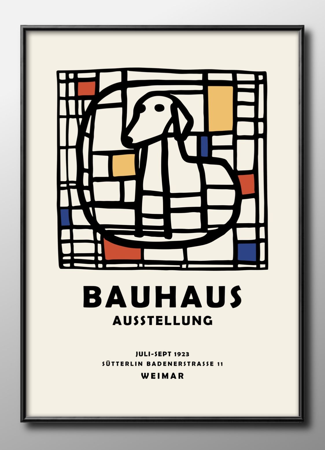 バウハウス BAUHAUS 犬 ドッグ A3 サイズ ポスター アート おしゃれ 絵画 インテリア 北欧 イラスト マット紙 艶消し アートパネル 額 フレーム...