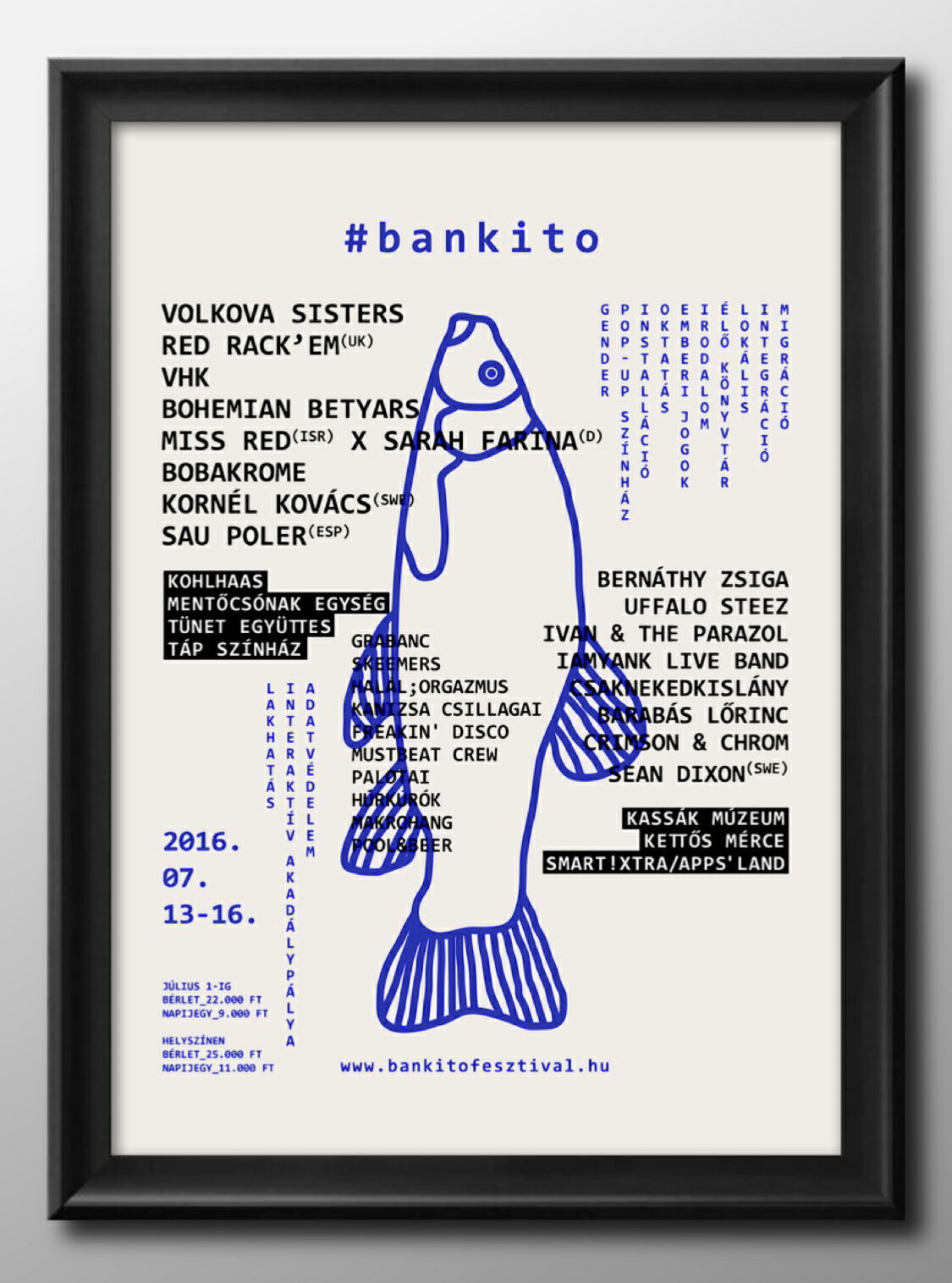 ミュージックフェス ビンテージ 魚 A3 サイズ ポスター アート おしゃれ 絵画 インテリア 北欧 イラスト マット紙 艶消し アートパネル 額 フレーム デ...