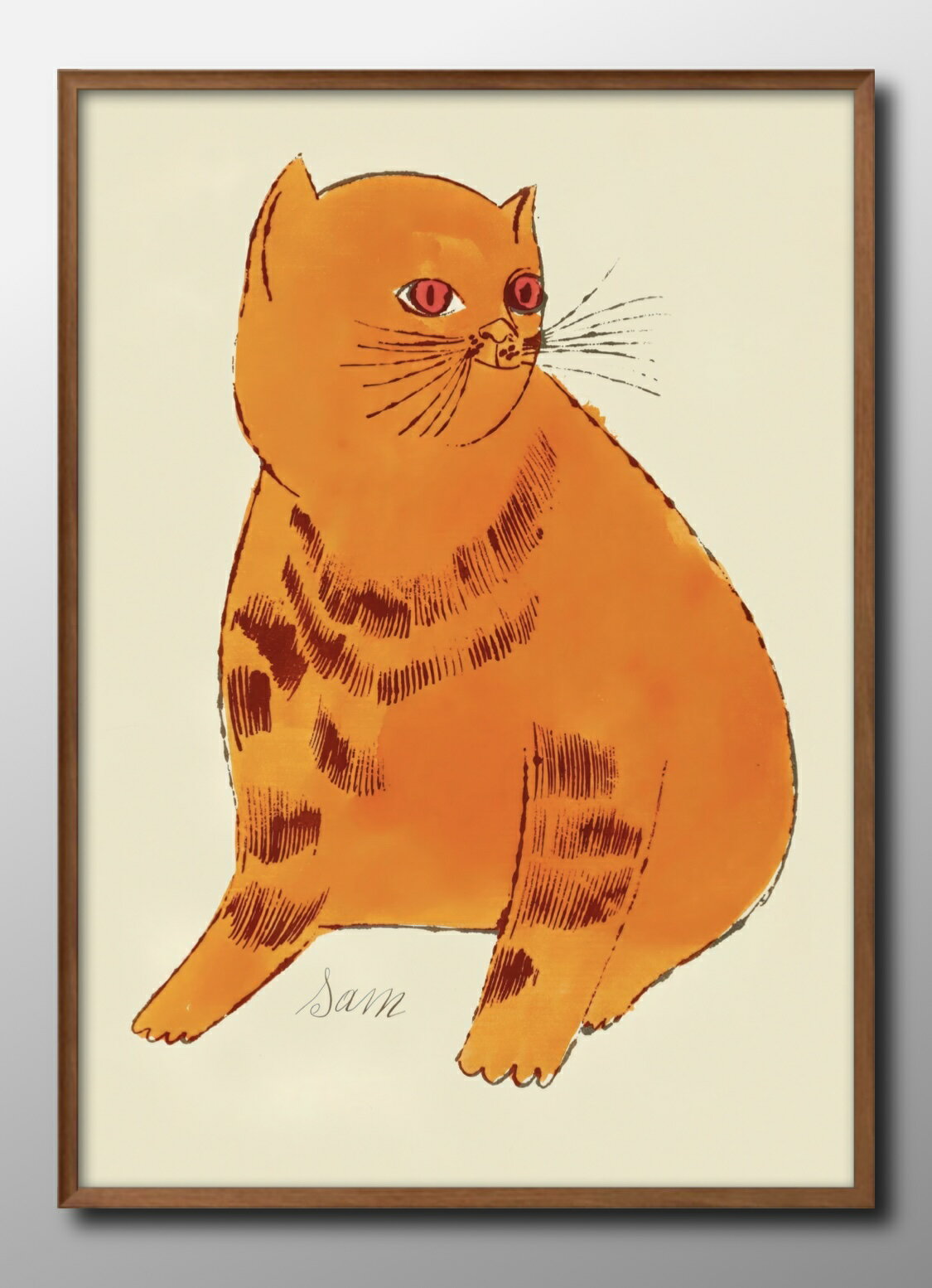 アンディ ウォーホル 猫 ネコ Sam アート A3 サイズ ポスター アート おしゃれ 絵画 インテリア 北欧 イラスト マット紙 艶消し アートパネル 額 ...