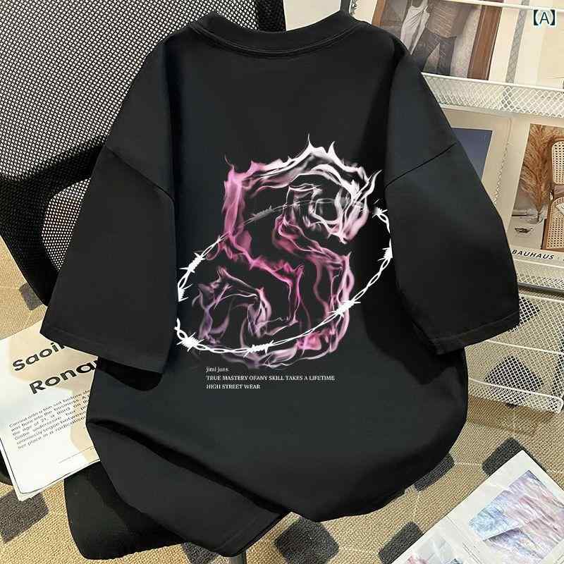 Tシャツ 半袖 ユニセックス 夏 個性的 レトロ風 アルファベット プリント