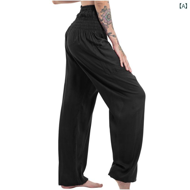 ワイドパンツ レディース ハイウエスト 無地 カジュアル