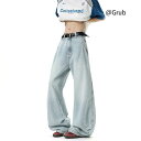 ジーンズ デニム メンズ レディース 夏 落ち加工 ダメージ加工 古着風 フレアパンツ ワイドパンツ ゆったり