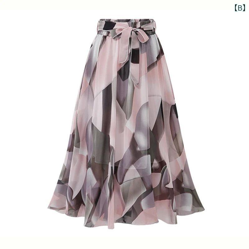 スカート レディース プリント Aライン ロングスカート