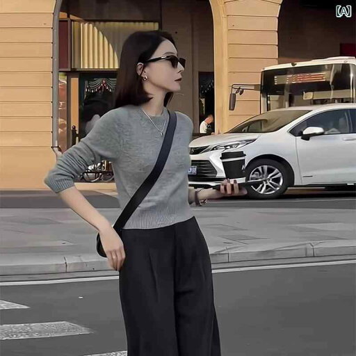 レディース トップス シンプル おしゃれ 韓国 ゆったり ショート 秋冬 小さめ ラウンドネック ウール ボトム シャツ レディース トップス シンプル おしゃれ 韓国 ゆったり ショート 秋冬 小さめ ラウンドネック ウール ボトム シャツ