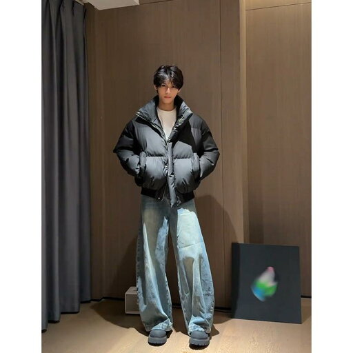 綿入れ 立襟 メンズ 黒 厚手 防寒 あったか 冬 トレンド ショート丈 ジャケット アウター 綿入れ 立襟 メンズ 黒 厚手 防寒 あったか 冬 トレンド ショート丈 ジャケット アウター