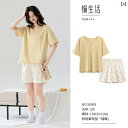 ルームウェア レディース リラックス パジャマ プレゼント 夏 コットン 半袖 ショート パンツ 薄手 涼しい 涼しい 大きめサイズ コットン スポーツ ホーム...