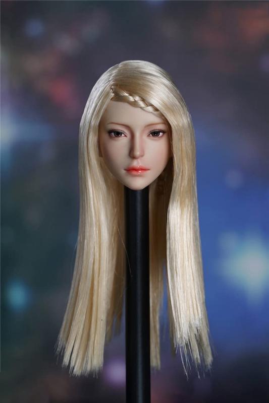 1/6ヘッドカービング 美人ヘッドスカルプト長い髪付きフィギュアヘッド 女の子カービングフィット12インチの女性アクションフィギュア素体