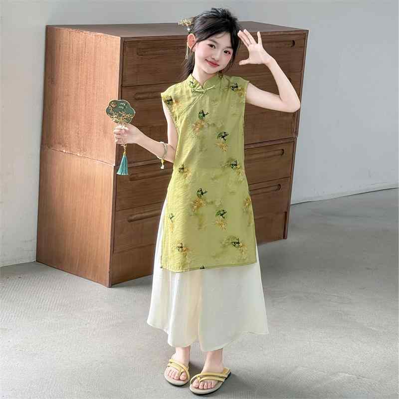 ワンピース 女の子 子供 中国風 セットアップ 夏 かわいい キッズ 女の子