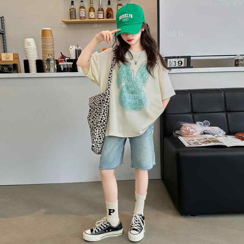 Tシャツ ショートパンツ 女の子 子供 デニム パンツ 薄手 涼しい セットアップ 夏 ゆったり