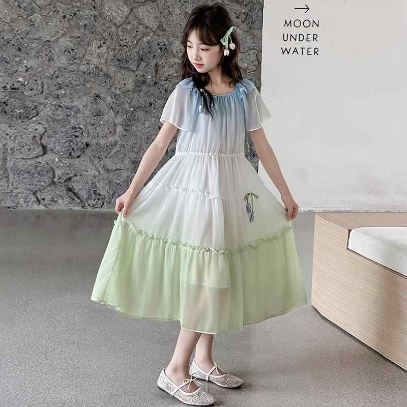 ワンピース 女の子 グラデーション 夏 プリンセス風