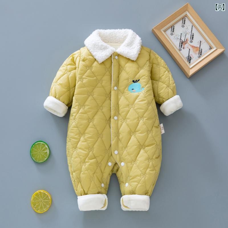 ベビー服 男の子 女の子 かわいい 起毛 秋冬 男の子 外出 12ヶ月 薄手 涼しい 涼しい 涼しい 涼しい 綿 ロンパース 新生児 キルティングジャケット 冬