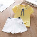 子供服 女の子 セットアップ おしゃれ カジュアル 夏 スタイリッシュ カジュアル ドール カラー Tシャツ セット 半袖 ショートパンツ 2点 セット