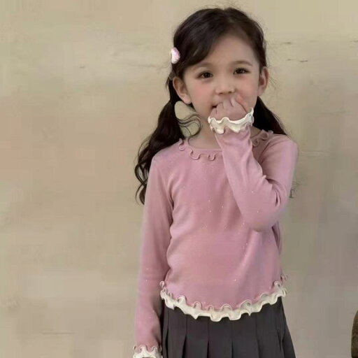 Tシャツ 女の子 子供 春秋 花柄 レース おしゃれ かわいい Tシャツ 女の子 子供 春秋 花柄 レース おしゃれ かわいい
