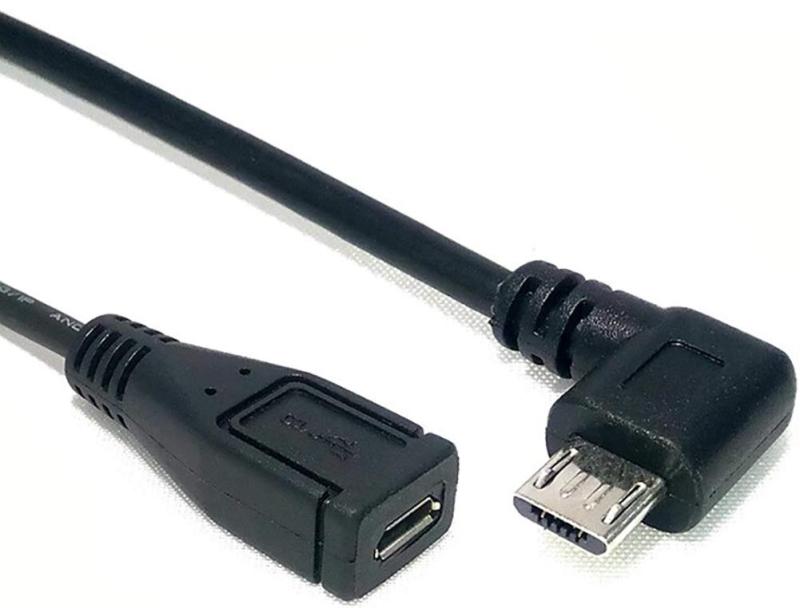 microUSB用延長ケーブル L字 USB2.0 全長 30cm