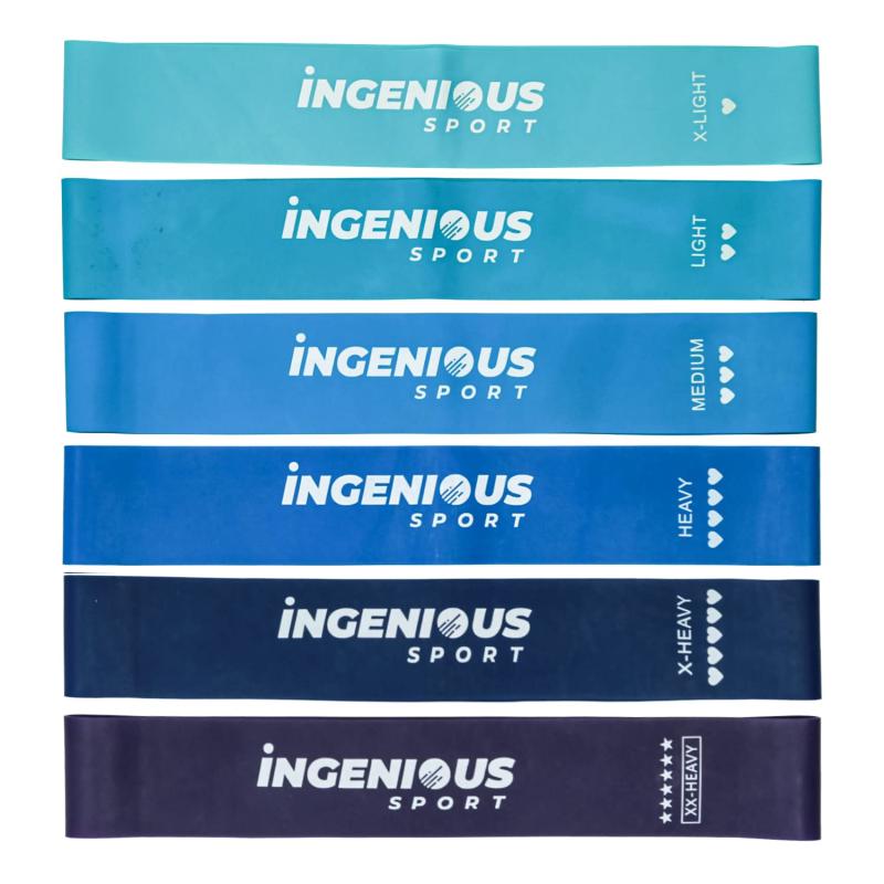 Ingenious Sport 6 levels Resistance Bands, Skin-Friendly Resistance Fitness Exercise Loop Bands with 6 Different Resistance Levels - Ideal for Home, Gym, Yoga, Training- Blue