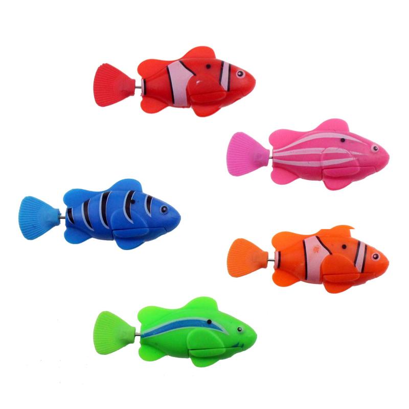 Tipmant電子魚のおもちゃ電気動物ペット金魚の水タンク、浴槽、プールキッズバスのおもちゃ誕生日クリスマスプレゼント（5匹の魚）