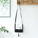 ショルダーバッグ レディース キャンバス レトロ 小さめ メンズ 中国 エスニック スクエア 花 手描き レジャー ソフト タッセル アクセサリー 蓮 桃