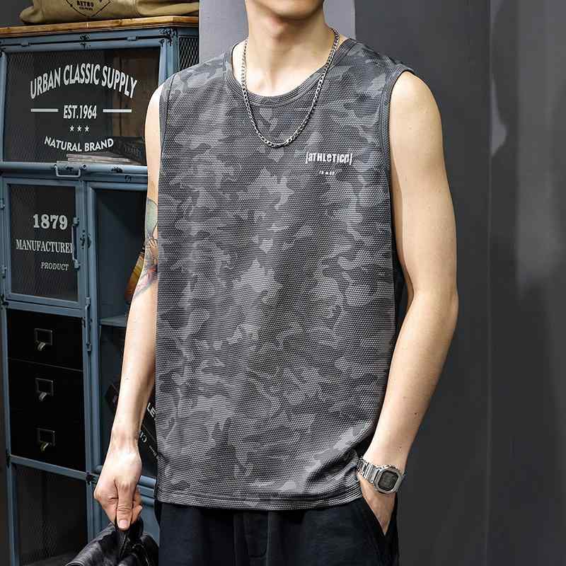 ベスト メンズ 夏 アウトドア 迷彩 薄手 涼しい 冷感 ノースリーブ シャツ 大きいサイズ スポーツ