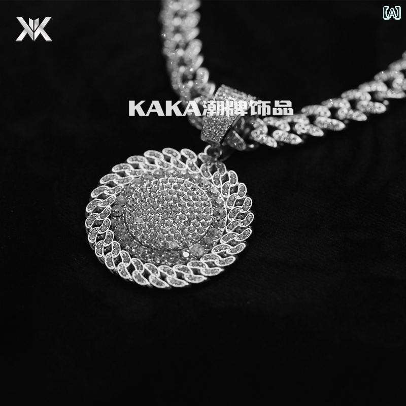 太い チェーン ネックレス 極太 マイアミ キューバン ヒップホップ つい ラップ アメリカン ストリート ICED OUT アウト 大きめ フル ストーン 縁...