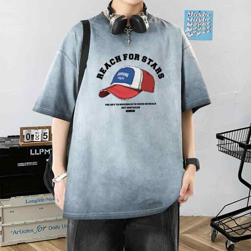 Tシャツ メンズ 半袖 夏 グラデーション ウォッシュ加工 中高生 学生 涼しい Tシャツ メンズ 半袖 夏 グラデーション ウォッシュ加工 中高生 学生 涼しい