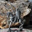 インテリア オブジェ 雑貨 おしゃれ 置物 小物 中世 西洋 騎士 兵士 ナイト 騎馬 甲冑 剣 斧 ブリキ 合金 飾り リビング 玄関 書斎 卓上 オーナメン...