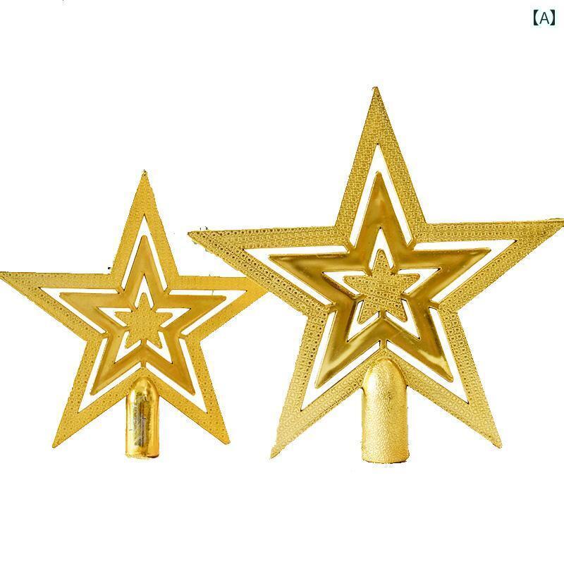 クリスマスツリー 星 トップ おしゃれ クリスマスデコレーション 装飾 アクセサリー ゴールド キラキラ 存在感 目立つ ビッグ 模様
