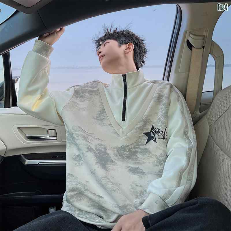 パーカー メンズ 長袖 春秋 切り替え トップス おしゃれ 高校生 大学生