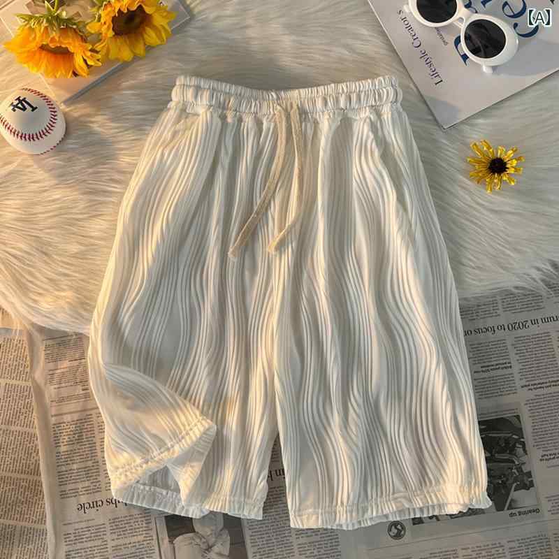 ハーフパンツ メンズ 夏 薄手 涼しい ストライプ カジュアル 短パン ズボン