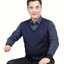 ニット メンズ 冬 紳士服 フェイクレイヤード風 暖かい セーター 厚手 裏起毛 防寒 トップス 父の日 プレゼント