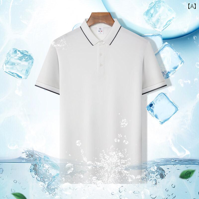 大きいサイズ Tシャツ メンズ 半袖 ポロシャツ 襟 無地 夏 冷感 涼感 父親 夏服 ゆったり