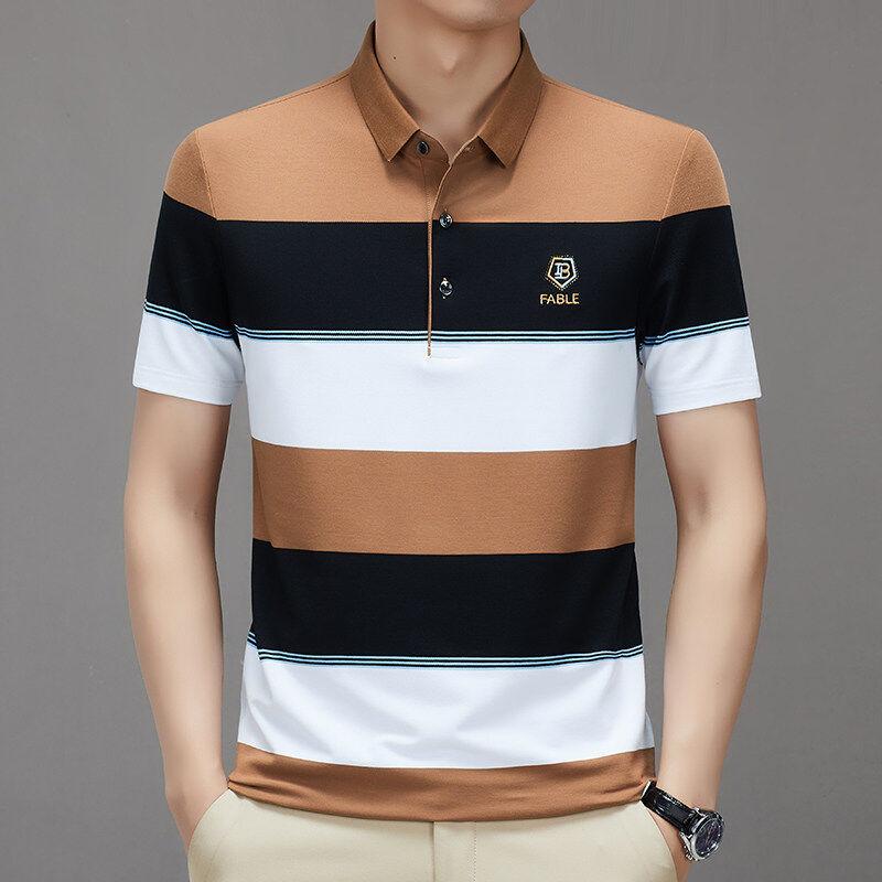 大きいサイズ Tシャツ メンズ 半袖 夏 刺繡 ポロシャツ 紳士 ビジネス トップス(4)