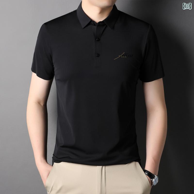 大きいサイズ Tシャツ メンズ 夏 半袖 冷感 プリント 薄手 涼しい カジュアル ポロシャツ 紳士