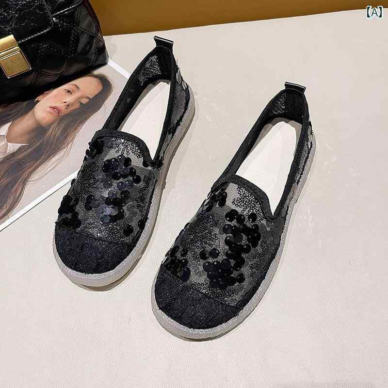 エスパドリーユ レディース スリッポン エスニック ぺたんこ フラットシューズ 歩きやい 通気性 春夏 ローファー メッシュ ビーニー ブラック ベージュ ネイビー