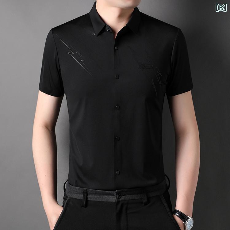 シャツ メンズ 半袖 夏物 ストレッチ ビジネス カジュアル シワになりにくい 紳士服 父の日