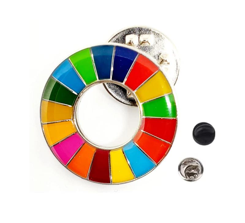 SDGs バッジ 【20mm 小さめ ミニ 社章サイズ】(1個) SDGsバッチ ピンバッジ ピンバッチ 国連 UN バッヂ..