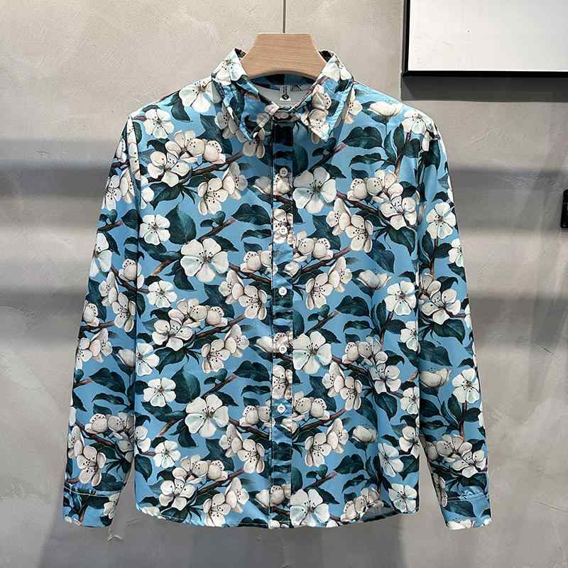 シャツ メンズ 長袖 秋 おしゃれ プリント(4)