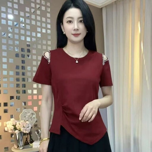 大きいサイズ Tシャツ レディース 半袖 夏 無地 丸首 綿 上着 トップス 大きいサイズ Tシャツ レディース 半袖 夏 無地 丸首 綿 上着 トップス